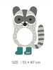 Cute Porcupine Baby Raccoon Mirror board with wall mounted